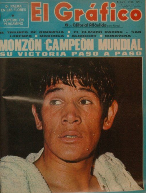 La fantástica victoria de Monzón en Roma se reflejó en la edición N° 2666 de la revista El Gráfico, publicada el lunes 9 de noviembre siguiente. El nacido en San Javier fue el primer boxeador argentino en coronarse en Europa.