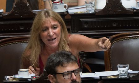 Florencia Carignano (Unión por la Patria), durante el tratamiento de la reforma laboral. Florencia Carignano (Unión por la Patria), durante el tratamiento de la reforma laboral.