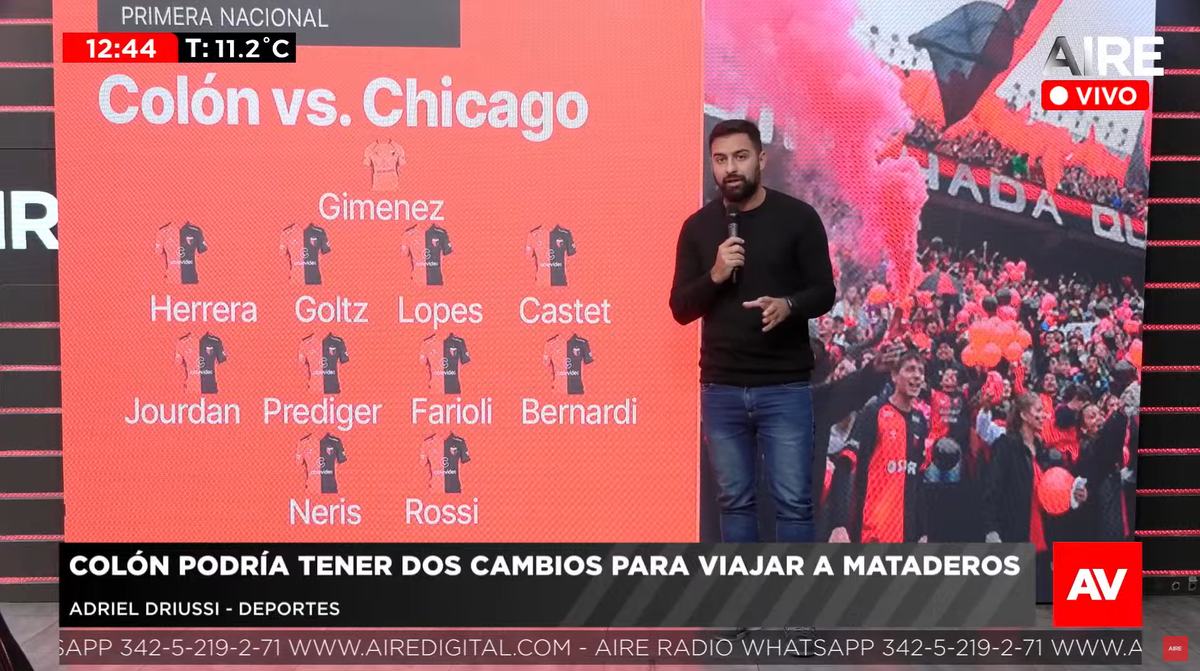 La formación que probó Rodolfo De Paoli en Colón para el partido contra Nueva Chicago. La formación que probó Rodolfo De Paoli en Colón para el partido contra Nueva Chicago.