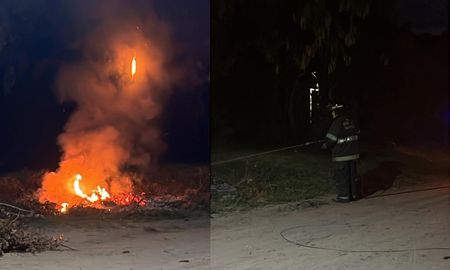 El fuego se produjo sobre la vía pública y, por el momento, se desconocen las causas que lo provocaron. El fuego se produjo sobre la vía pública y, por el momento, se desconocen las causas que lo provocaron.
