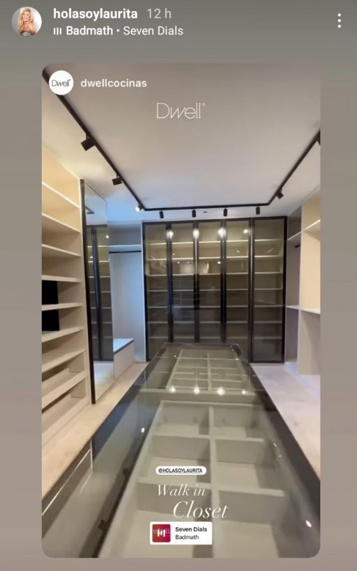 Uno de los ambientes más impactantes del hogar de Laurita Fernández es su walk-in closet.