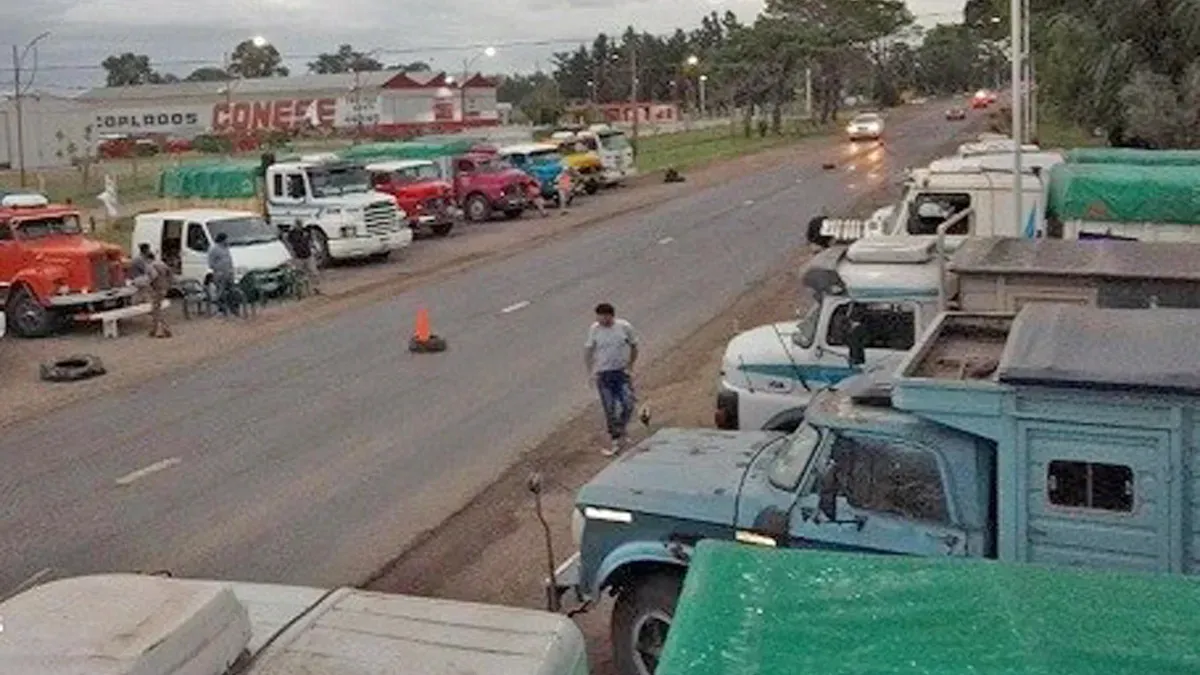 El primer día del paro nacional de transportistas de granos tuvo un alto acatamiento y fuerte impacto en el ingreso de camiones en los puertos del Gran Rosario.