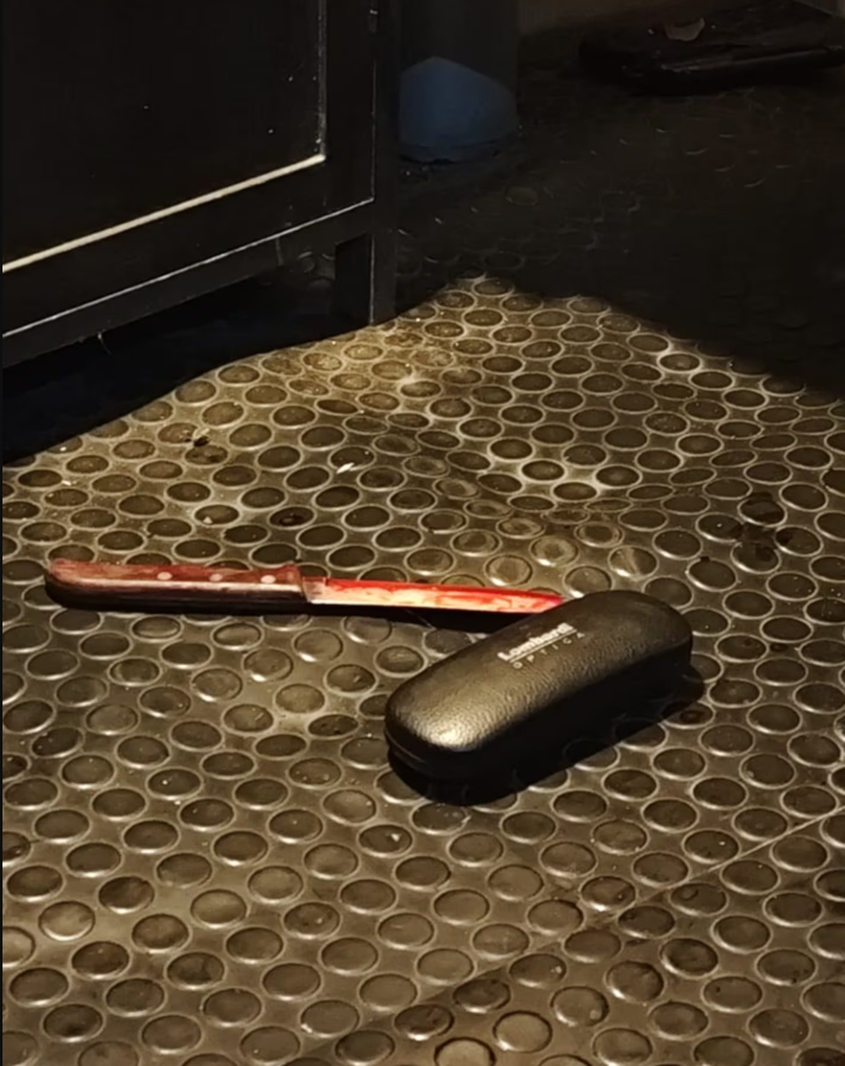 En el lugar encontraron pistola negra y dos cuchillos ensangrentados. (Foto: TN) En el lugar encontraron pistola negra y dos cuchillos ensangrentados. (Foto: TN)
