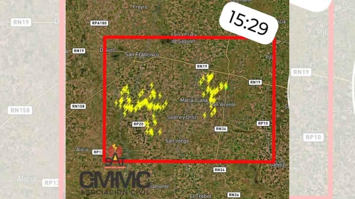 Alerta inmediata en el centro-oeste santafesino: se esperan tormentas fuertes y granizo en varias localidades
