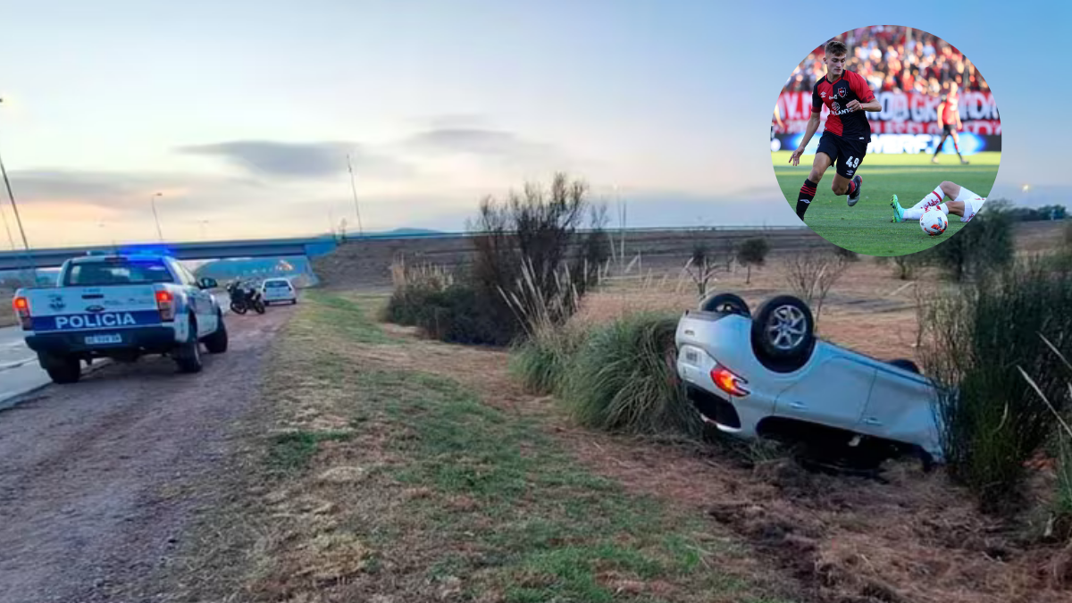 El futbolista Martín Luciano volcó con su auto en San Luis pero afortunadamente no presentó lesiones de gravedad.