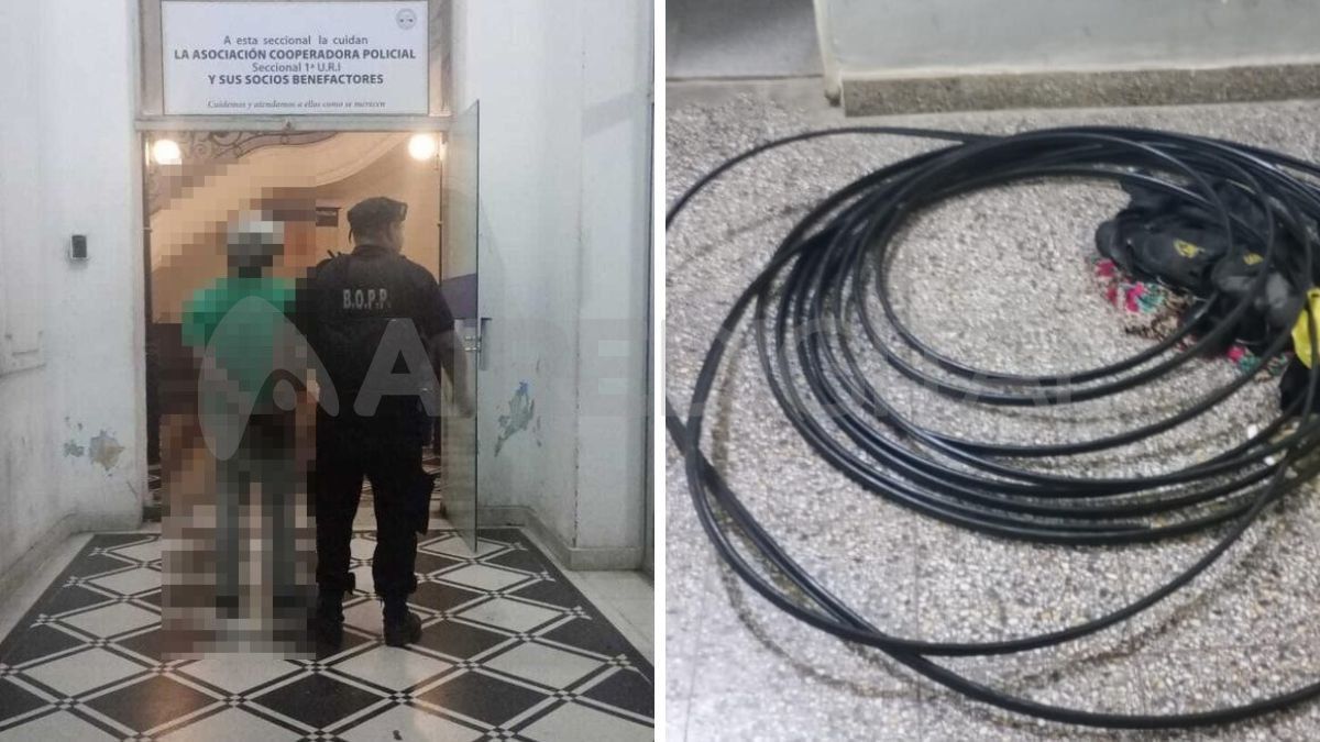 Detuvieron a un joven de 26 años por robar cables en el barrio Nueva Pompeya.