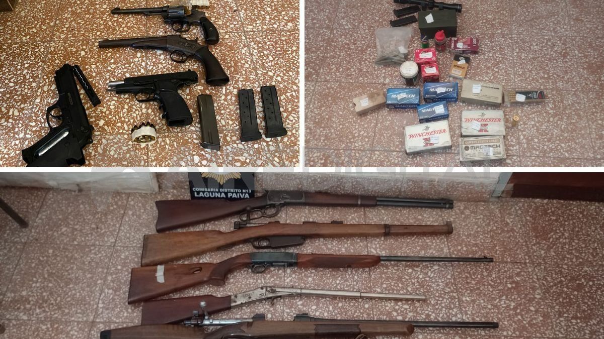 Un arsenal encontraron en dos allanamientos en Laguna Paiva