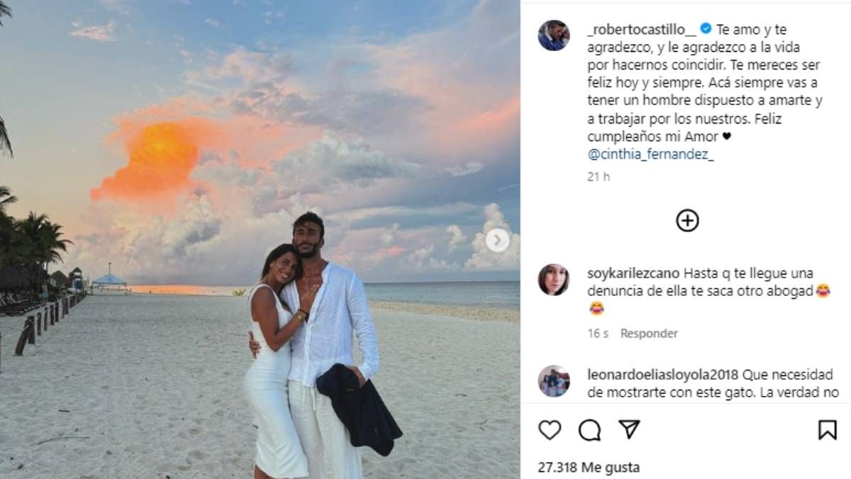 Roberto Castillo le deseó un feliz cumpleaños a Cinthia Fernández. Roberto Castillo le deseó un feliz cumpleaños a Cinthia Fernández.