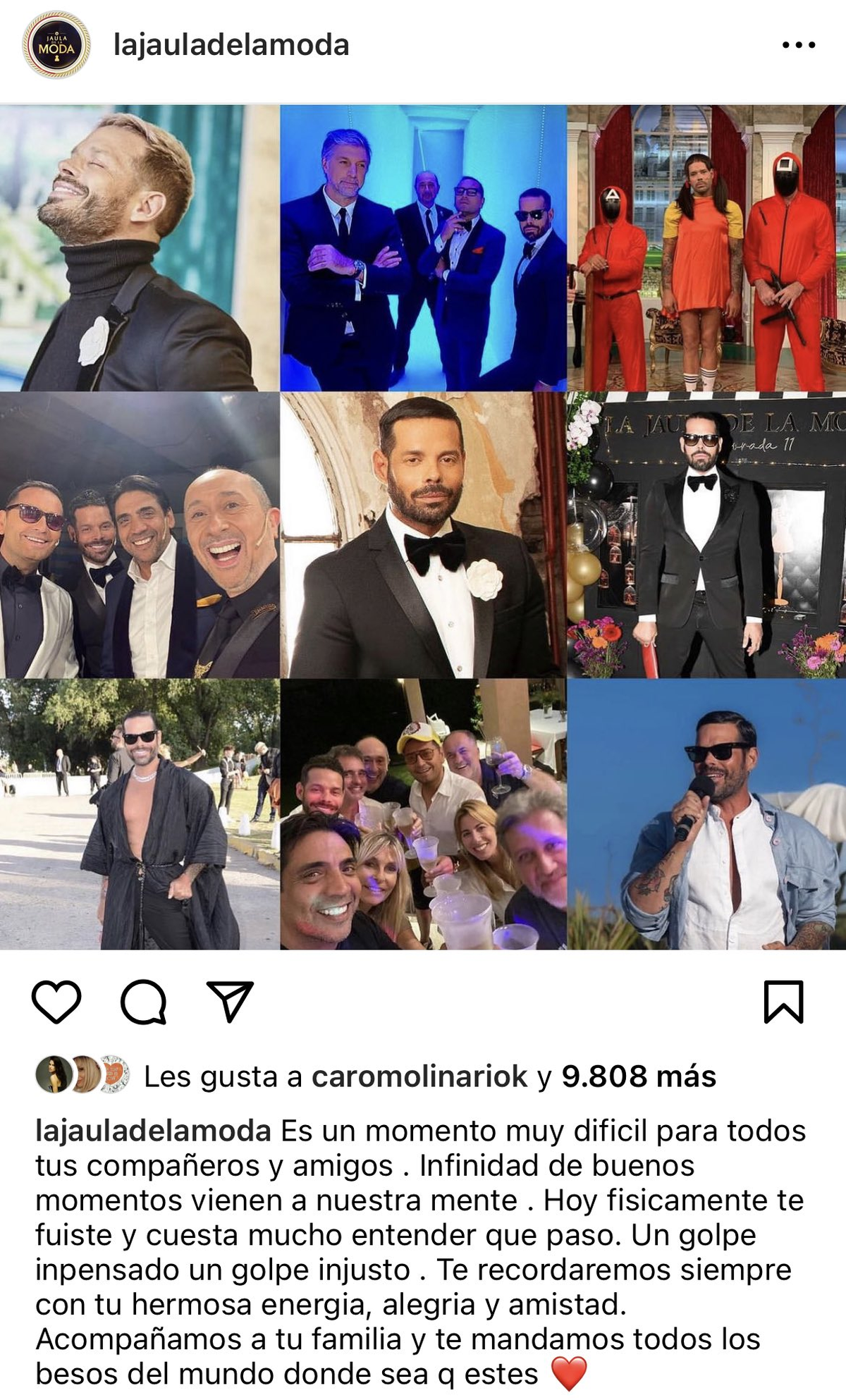 Los famosos y famosas se despidieron de Mariano Caprarola