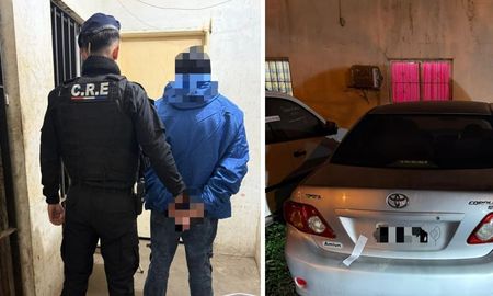 El hombre de 27 años fue detenido en el lugar y la policía encontró una pistola en el baúl El hombre de 27 años fue detenido en el lugar y la policía encontró una pistola en el baúl