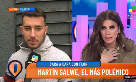 Flor de la V enfrentó a Martín Salwe en vivo. Flor de la V enfrentó a Martín Salwe en vivo.