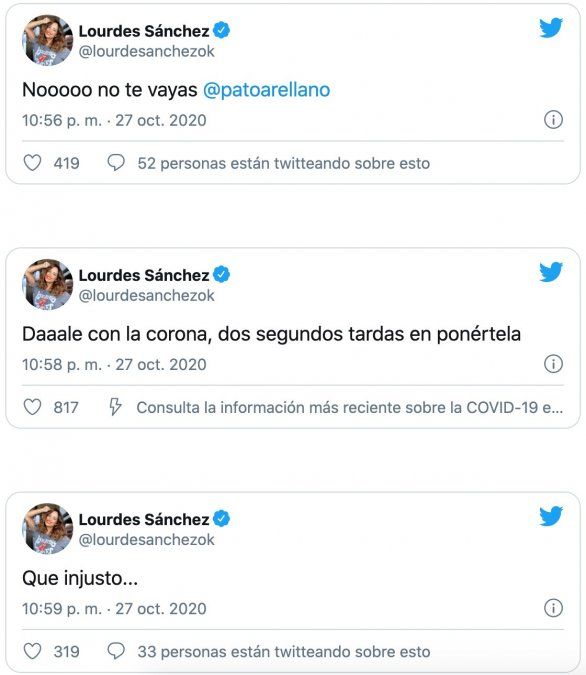 Lourdes Sánchez no se quedó atrás.