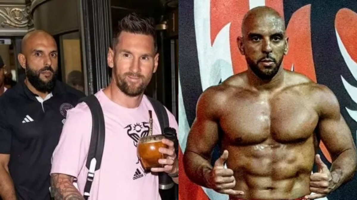 Yassine Cheuko es el nuevo guardaespaldas de Lionel Messi. Yassine Cheuko es el nuevo guardaespaldas de Lionel Messi.