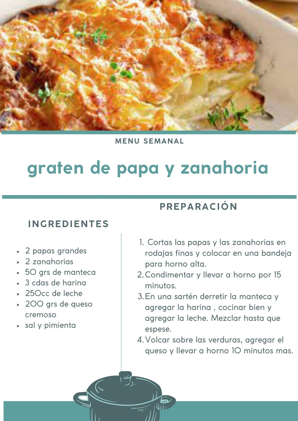 El gratén de papas y zanahorias es un plato delicioso y muy fácil de hacer en casa, con ingredientes que seguro tenés. El gratén de papas y zanahorias es un plato delicioso y muy fácil de hacer en casa, con ingredientes que seguro tenés.