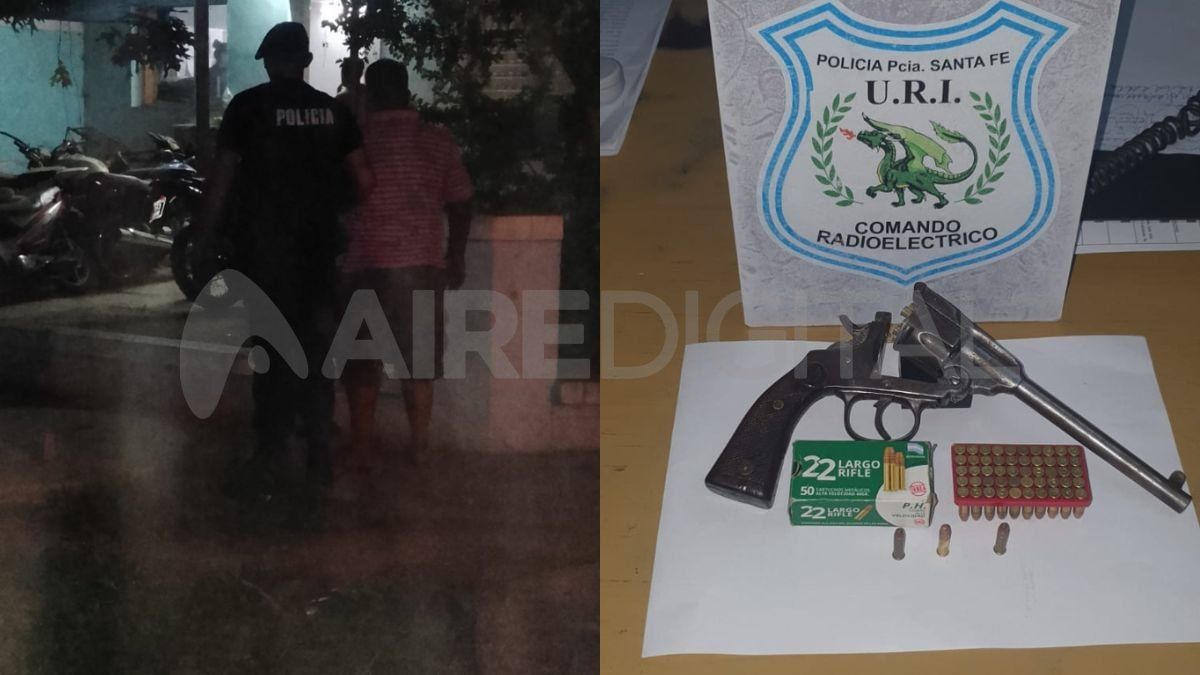 Lo detuvieron por amenazar a su pareja. La mujer entregó un arma de fuego.