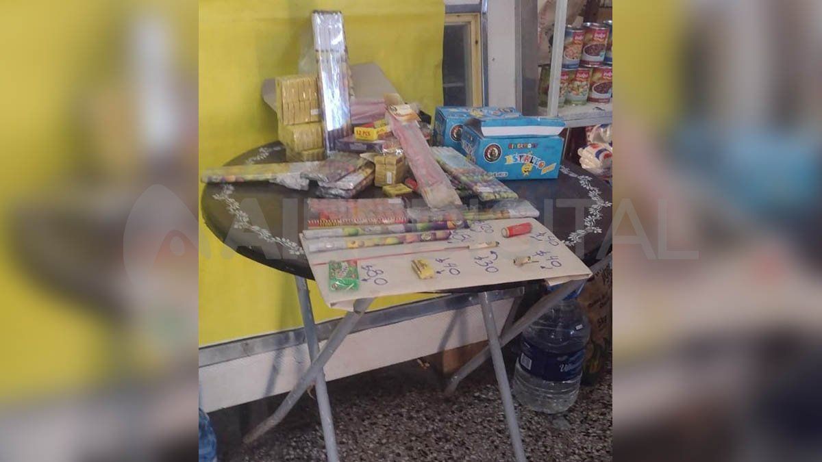 La pirotecnia secuestrada en Santa Fe.