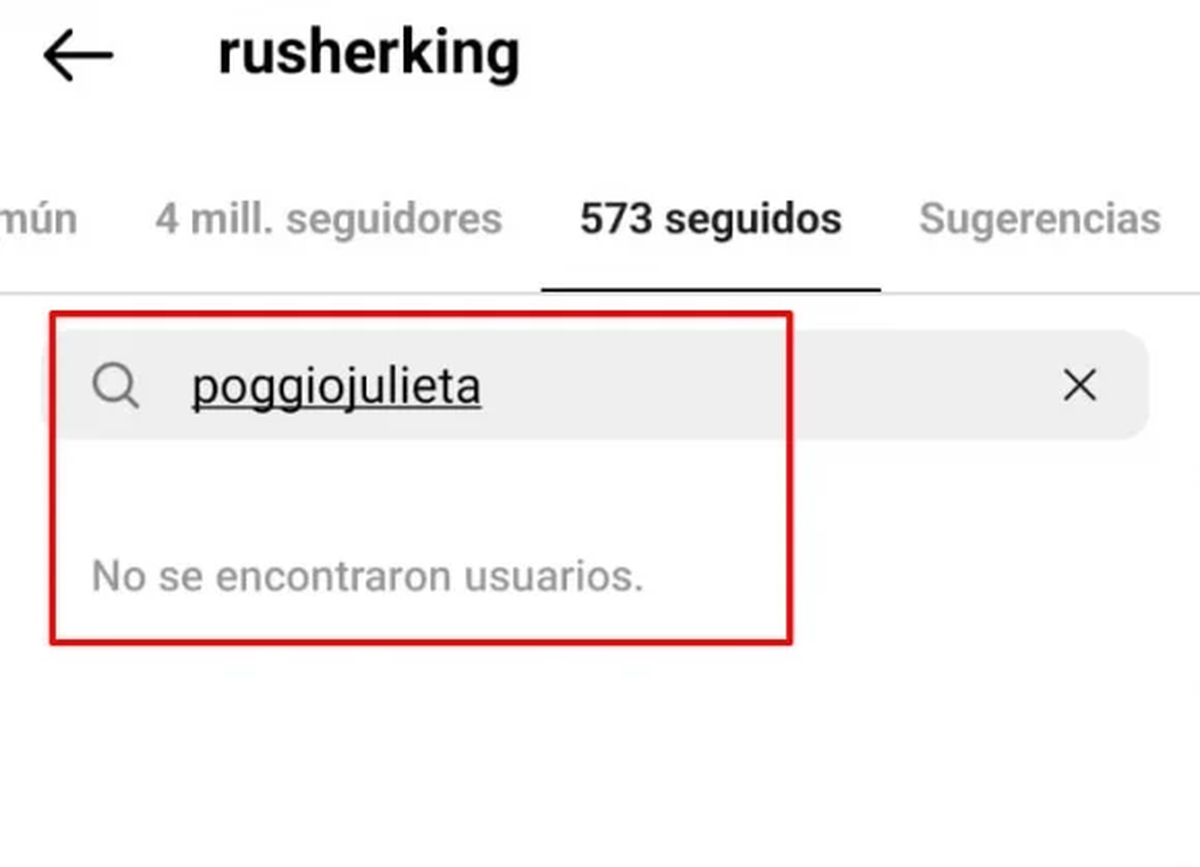 Rusherking dejó de seguir a Julieta Poggio.