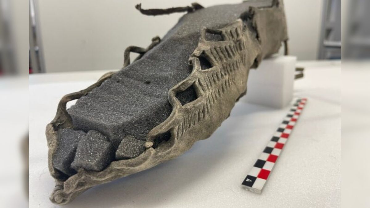 El dise&ntilde;o de la carbatina, con sus complejos cortes en el cuero, demuestra que la moda romana influy&oacute; en los habitantes del norte de Europa hace 17 siglos.