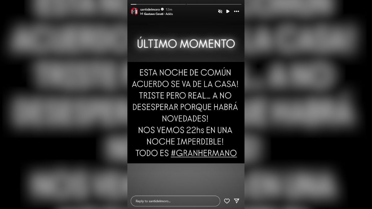 El anuncio de Santiago del Moro que sorprendió a muchos fanáticos de Gran Hermano. El anuncio de Santiago del Moro que sorprendió a muchos fanáticos de Gran Hermano.