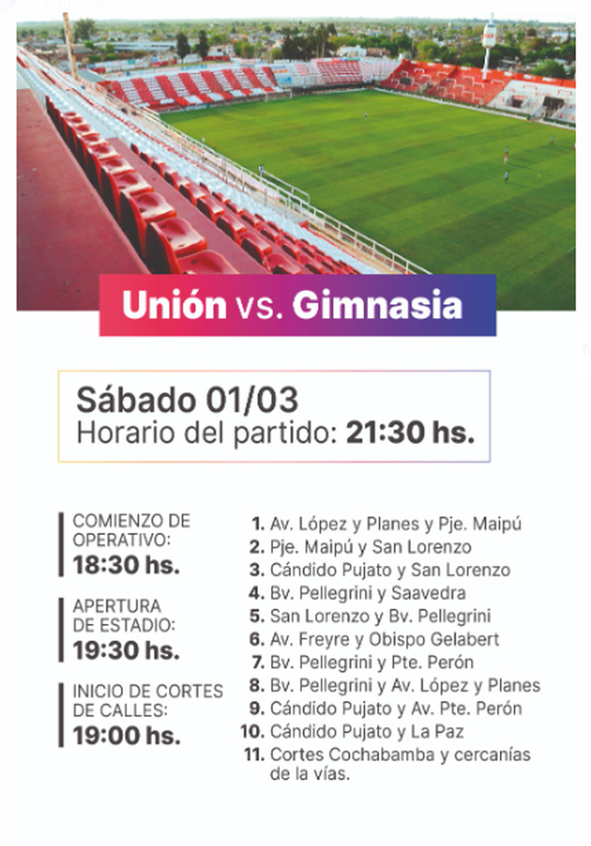 Unión vs. Gimnasia jugarán en Santa Fe por Liga Profesional y el Ministerio de Seguridad brindó información importante. Unión vs. Gimnasia jugarán en Santa Fe por Liga Profesional y el Ministerio de Seguridad brindó información importante.