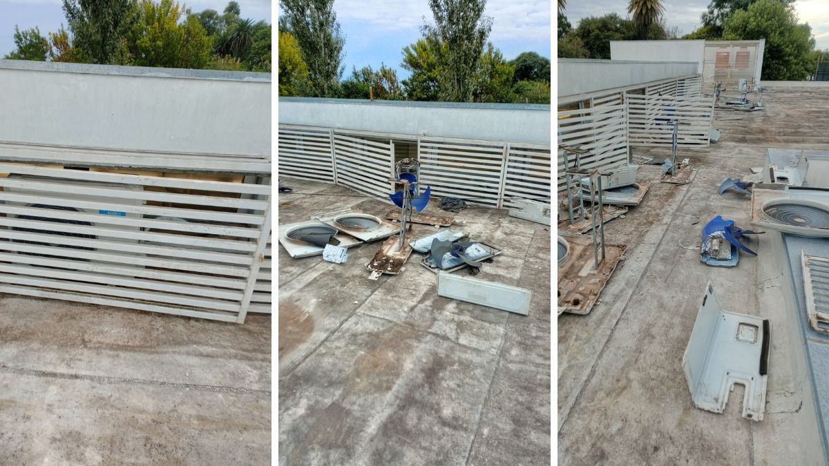 Delincuentes robaron siete aires acondicionados del centro de salud de barrio Pompeya.