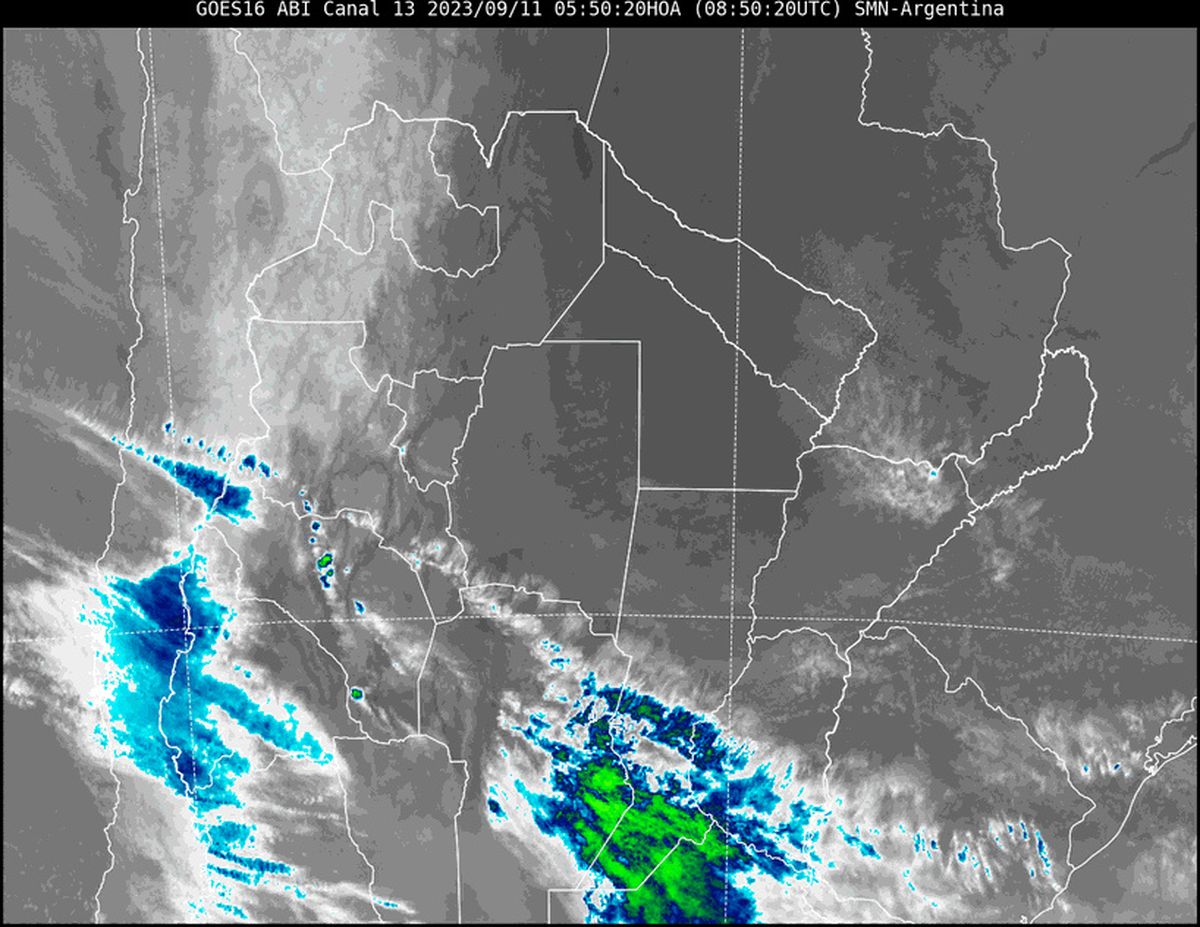 En la imagen satelital se observa abundante nubosidad en el sur y centro de nuestra provincia. En la imagen satelital se observa abundante nubosidad en el sur y centro de nuestra provincia.