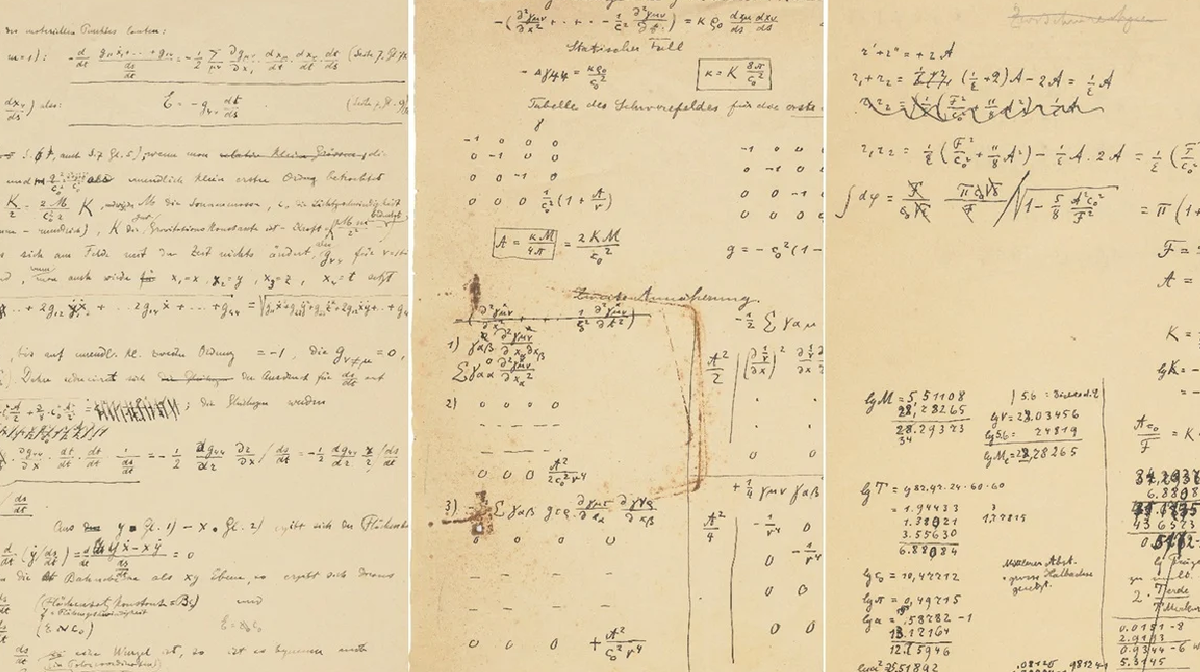 Los documentos manuscritos cient&iacute;ficos de Einstein de ese periodo, y m&aacute;s generalmente, de antes de 1919, son extremadamente raros.