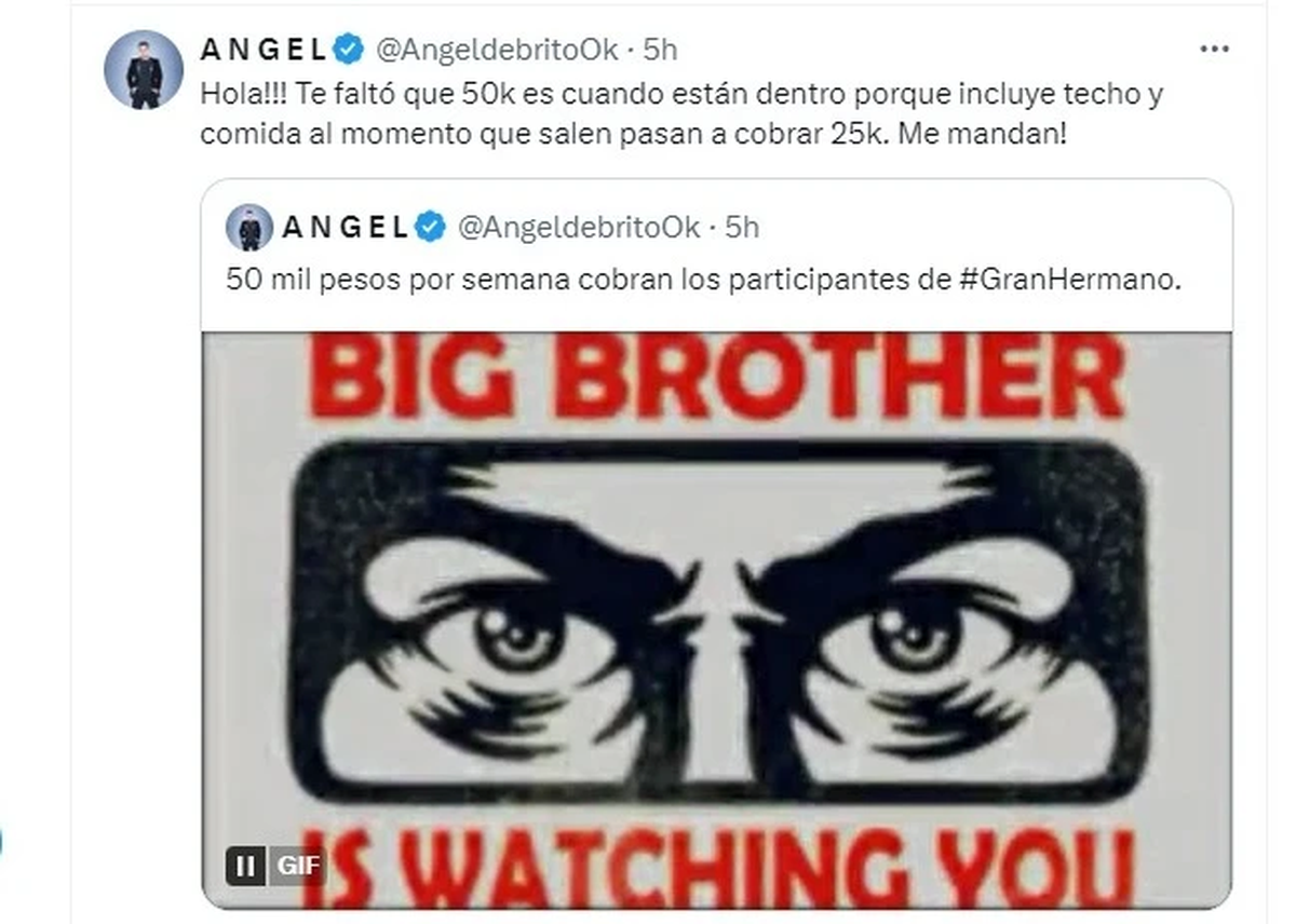 Ángel de Brito reveló cuánto ganan los participantes de Gran Hermano. Ángel de Brito reveló cuánto ganan los participantes de Gran Hermano.