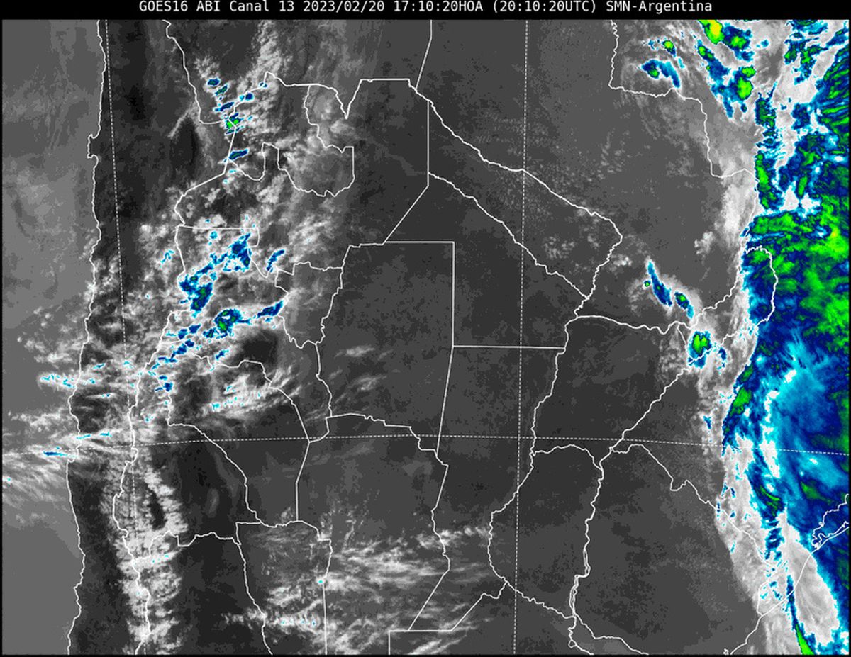 En la imagen satelital se observa que solamente en la mitad sur de nuestra provincia hay algo de nubosidad.