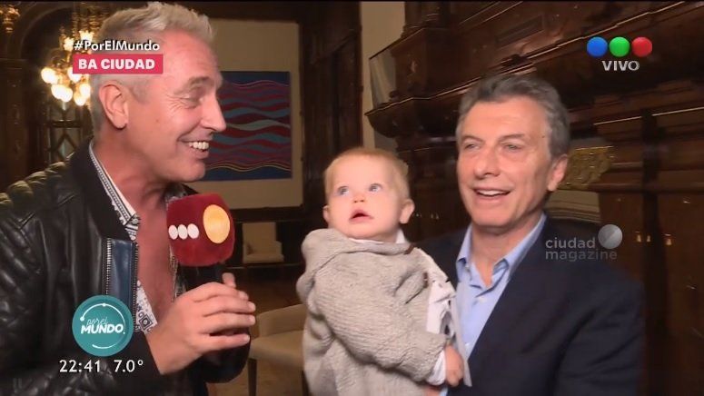 Marley junto a Mauricio Macri en la Casa Rosada