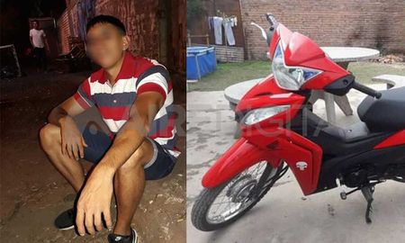A la izquierda, Maximiliano el joven baleado que lucha por su vida. A la derecha, la moto que le robaron el martes en Blas Parera y Berutti A la izquierda, Maximiliano el joven baleado que lucha por su vida. A la derecha, la moto que le robaron el martes en Blas Parera y Berutti