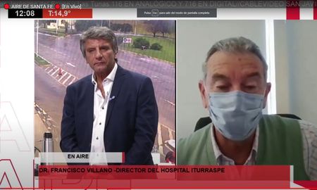 Francisco Villano, director del hospital Iturraspe, en diálogo con Luis Mino. Francisco Villano, director del hospital Iturraspe, en diálogo con Luis Mino.