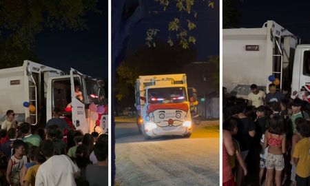 Por décimo año, recolectores de residuos recorrieron Esperanza regalando golosinas en una caravana que llevo alegría a los barrios. Por décimo año, recolectores de residuos recorrieron Esperanza regalando golosinas en una caravana que llevo alegría a los barrios.