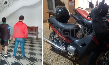 en un control policial detuvieron a dos jovenes en una moto robada en un control policial detuvieron a dos jovenes en una moto robada