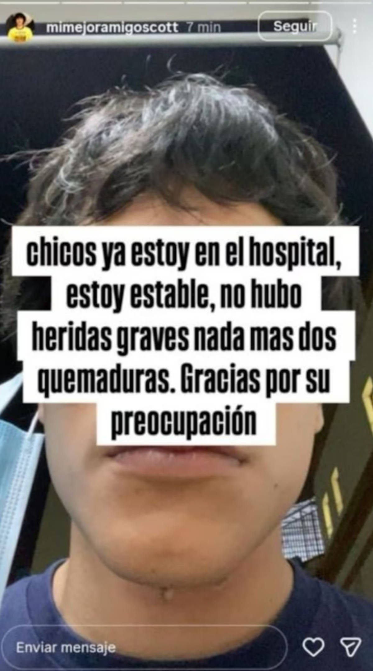 El cantante comunic&oacute; que se encontraba estable.