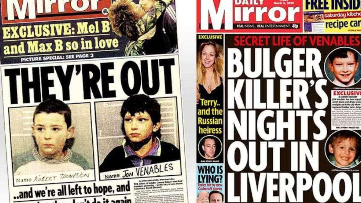 Las portadas anunciaron en título catástrofe la libertad de los asesinos de James Bulger. Las portadas anunciaron en título catástrofe la libertad de los asesinos de James Bulger.