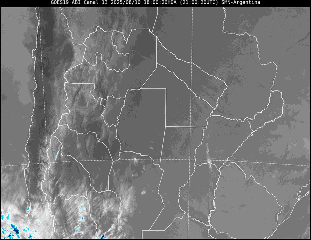 La imagen satelital nos muestra que continuamos con muy poca nubosidad en toda la provincia y la región. La imagen satelital nos muestra que continuamos con muy poca nubosidad en toda la provincia y la región. 