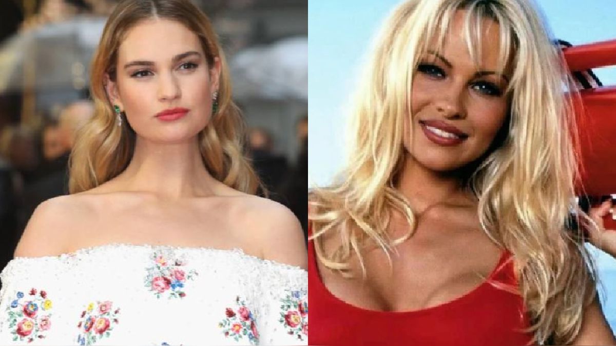 Lily James sorprendió con su parecido a Pamela Anderson en su nueva serie Pam and Tommy