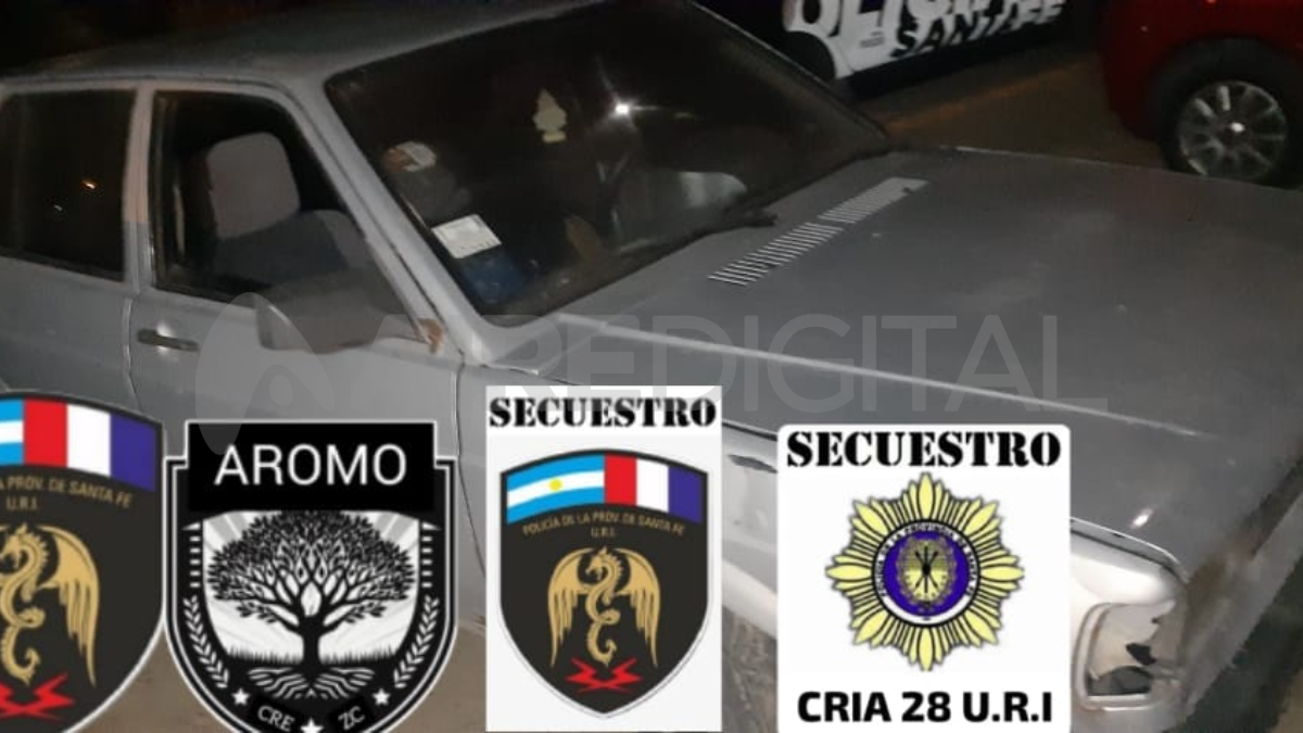 El auto en el que circulaban las personas detenidas en la ruta 1. El auto en el que circulaban las personas detenidas en la ruta 1.
