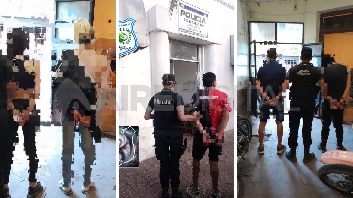 Las cinco personas detenidas, tras la balacera del martes en el barrio San José. Las cinco personas detenidas, tras la balacera del martes en el barrio San José.