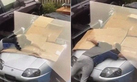 Video viral: joven protegió su lujoso auto de un granizo con su propio cuerpo. Video viral: joven protegió su lujoso auto de un granizo con su propio cuerpo.