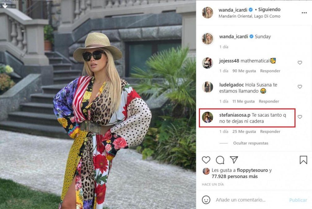 Wanda Nara fue criticada por sus seguidores en Instagram.