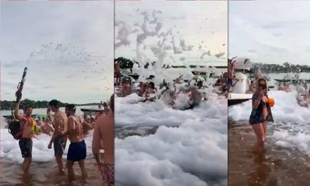 Escándalo en Corrientes: fiesta de la espuma con 300 personas en el río y sin ningún protocolo Escándalo en Corrientes: fiesta de la espuma con 300 personas en el río y sin ningún protocolo