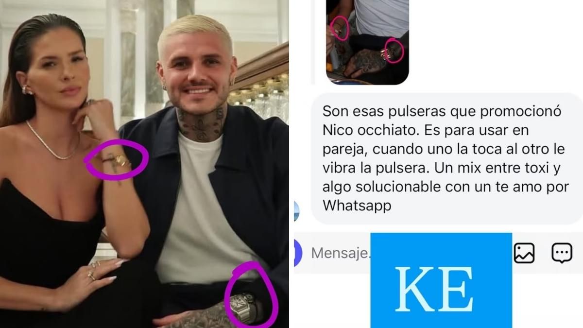 La China Suárez y Mauro Icardi lucieron pulseras idénticas. El dispositivo permite que, al tocar la superficie, la pareja reciba una vibración silenciosa como recordatorio de afecto. La China Suárez y Mauro Icardi lucieron pulseras idénticas. El dispositivo permite que, al tocar la superficie, la pareja reciba una vibración silenciosa como recordatorio de afecto.