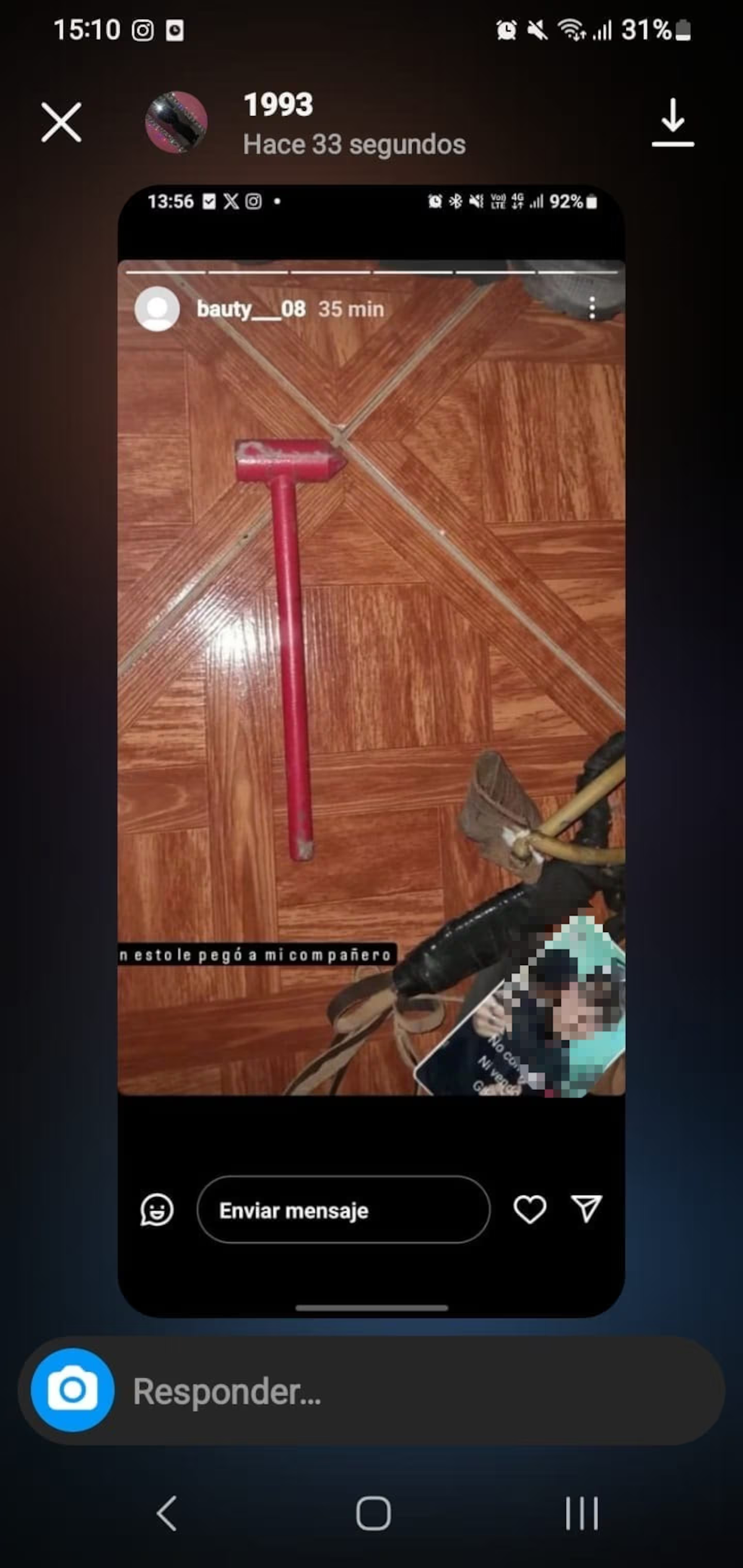 La imagen que publicó uno de los compañeros de la víctima. (Foto: Instagram). La imagen que publicó uno de los compañeros de la víctima. (Foto: Instagram).