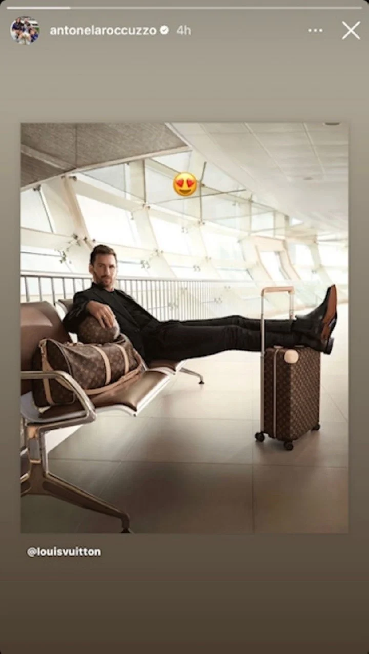 La reacción de Antonela en sus redes. Foto: Instagram 