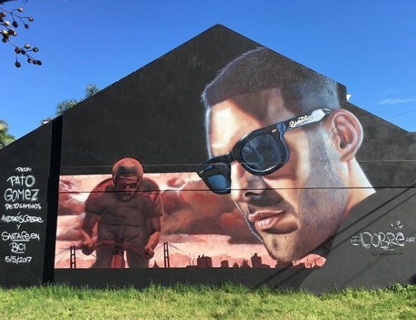 El mural que pintó Niño de Cobre en honor a Pato Gómez en la costanera santafesina. Eran amigos y según Raúl, Pato fue quien le puso el apodo al artista.