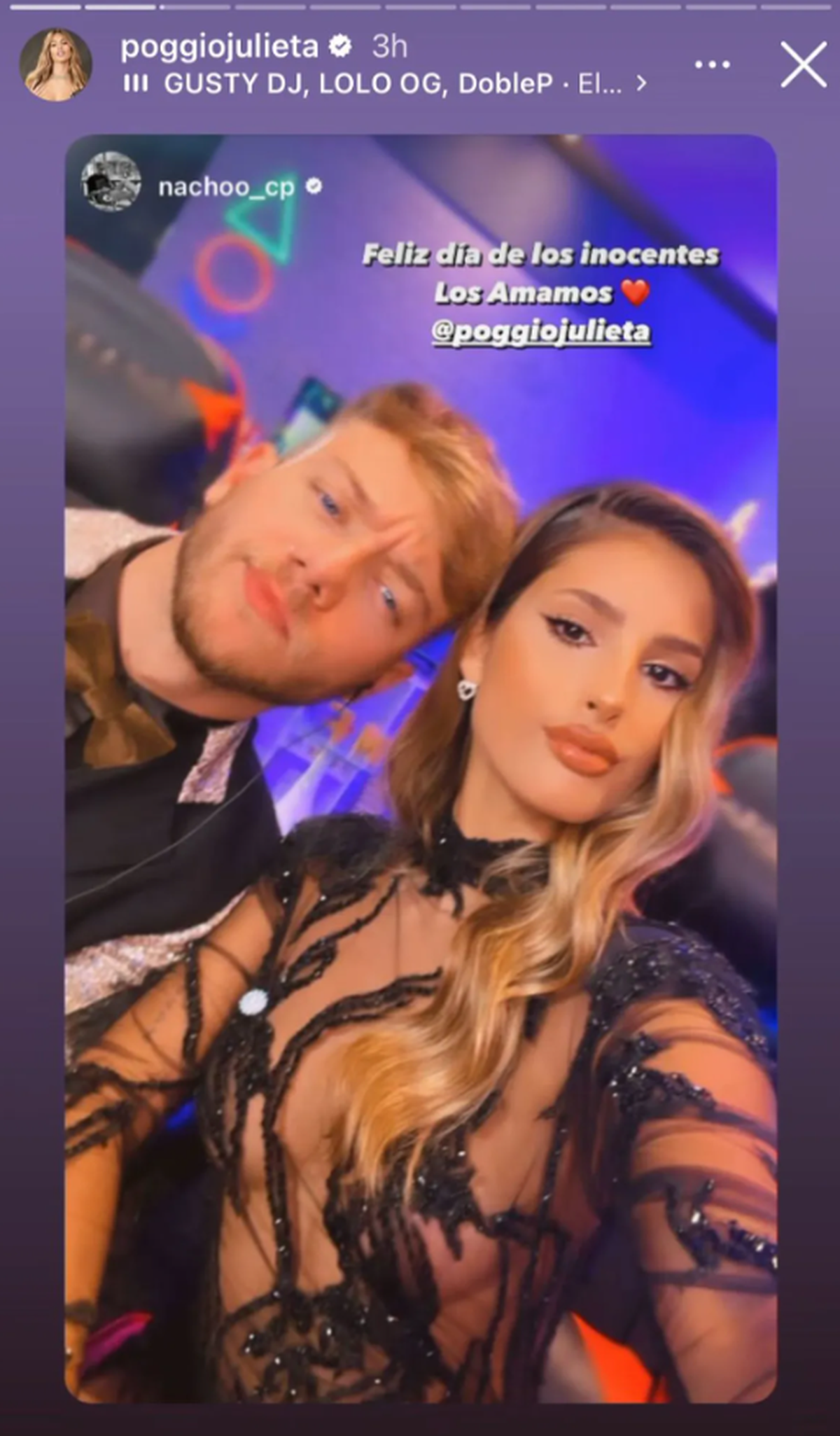 Julieta contando la verdad del "romance", aclarando que fue una broma. Julieta contando la verdad del "romance", aclarando que fue una broma.