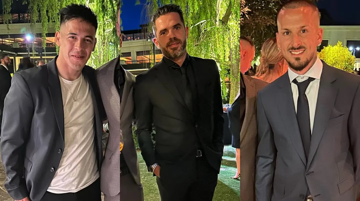 Uvita Fernández, Fernando Gago y Darío Benedetto, algunos de los invitados a la boda de Christian Bragarnik. Uvita Fernández, Fernando Gago y Darío Benedetto, algunos de los invitados a la boda de Christian Bragarnik.