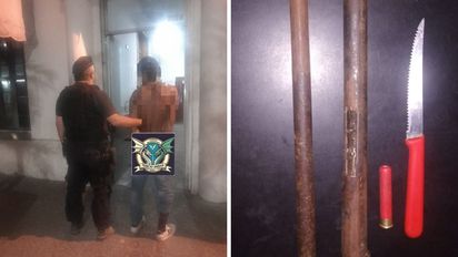 Lo denunciaron por violencia de género, lo detuvo la policía y tenía un cuchillo y una tumbera cargada